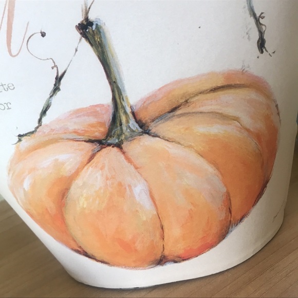 Fall Farmhouse Harvest large metal decorative pitcher with Cinderella pumpkin - Picture 8 of 16